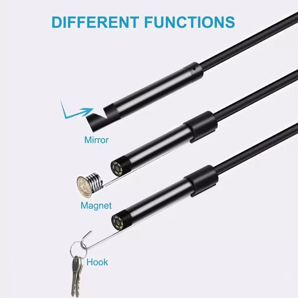 Endoscope functions as a mirror, magnet and hook