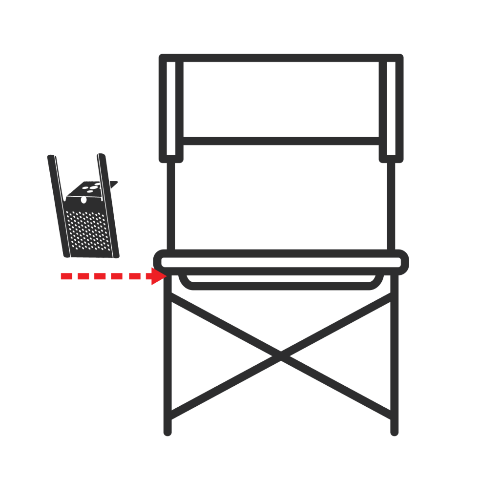 The Nailer used as an internal bracket on a chair